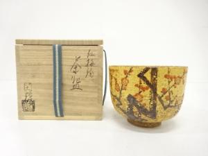 南口閑粋造　紅梅絵　茶碗